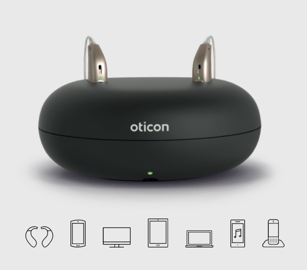 Oticon More Hörgeräte sind mit dem OPN Ladegerät kompatibel