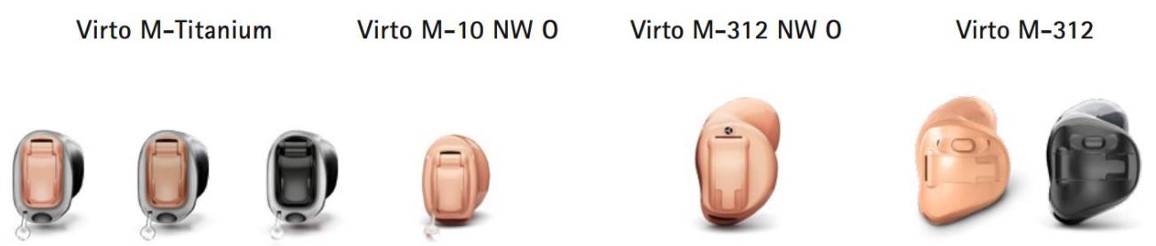 Bauformen des Hörgeräts Virto M (Marvel) von Phonak